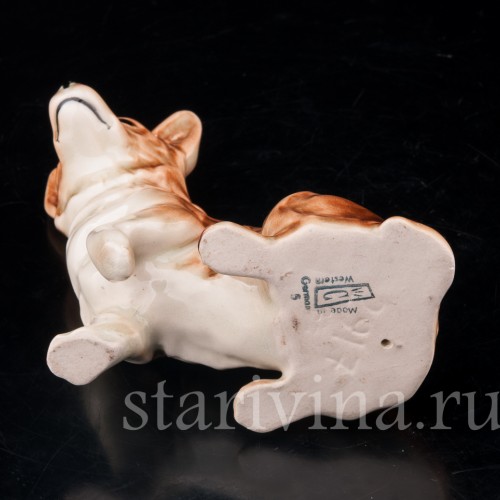 Статуэтка собаки из фарфора Вельш корги, Cortendorf, Германия, до 1973 г.