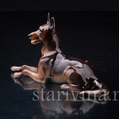 Статуэтка собаки из фарфора Овчарка, миниатюра, Hutschenreuther, Германия, 1970 гг..