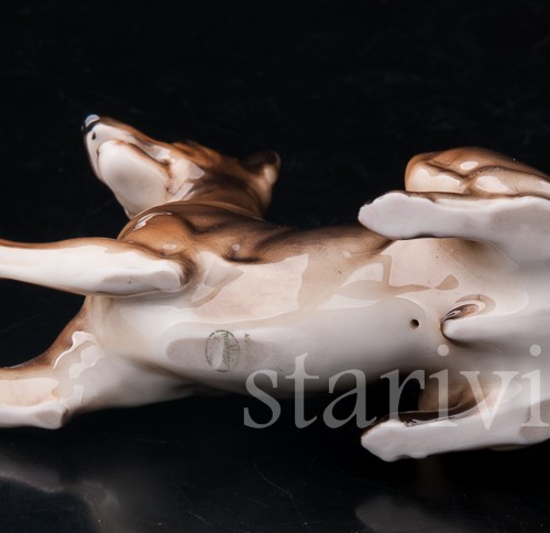 Статуэтка собаки из фарфора Овчарка, миниатюра, Hutschenreuther, Германия, 1970 гг..