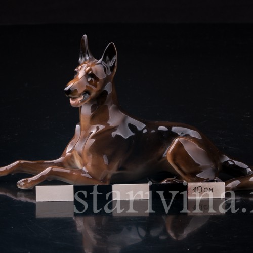 Статуэтка собаки из фарфора Овчарка, миниатюра, Hutschenreuther, Германия, 1970 гг..