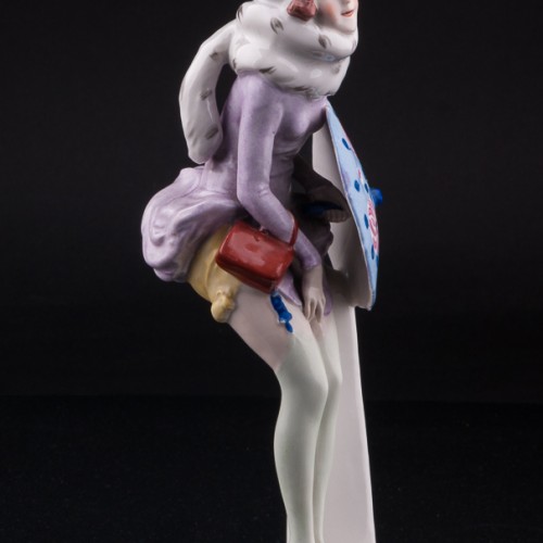 "Шаловливый ветерок", девушка с зонтиком, Carl Scheidig, Германия, нач. 20 в