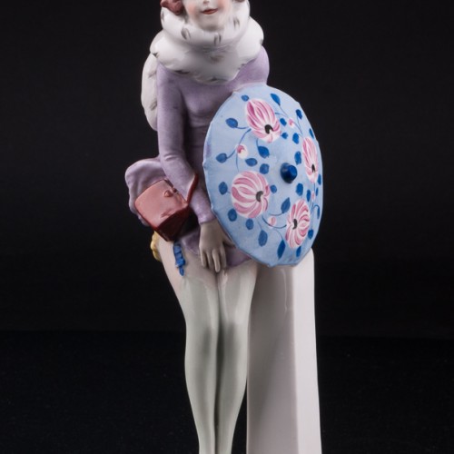 "Шаловливый ветерок", девушка с зонтиком, Carl Scheidig, Германия, нач. 20 в