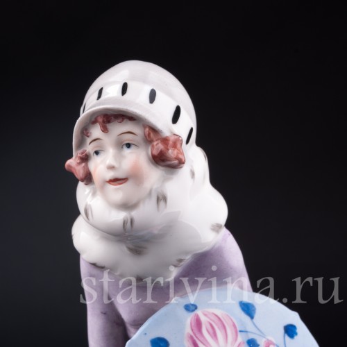 "Шаловливый ветерок", девушка с зонтиком, Carl Scheidig, Германия, нач. 20 в