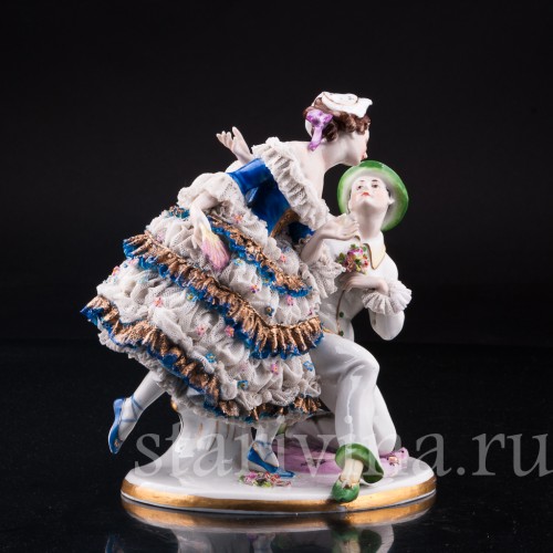 "Душевный разговор", Коломбина и Арлекин, кружевная, Volkstedt, Германия, до 1935 г