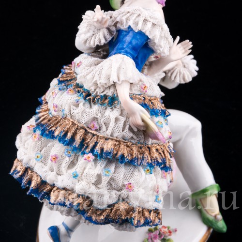 "Душевный разговор", Коломбина и Арлекин, кружевная, Volkstedt, Германия, до 1935 г