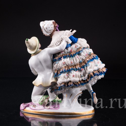 "Душевный разговор", Коломбина и Арлекин, кружевная, Volkstedt, Германия, до 1935 г