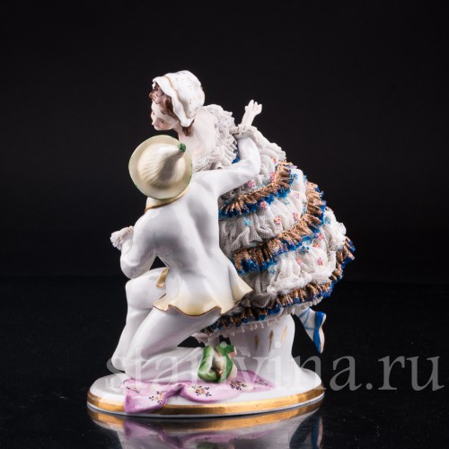 "Душевный разговор", Коломбина и Арлекин, кружевная, Volkstedt, Германия, до 1935 г