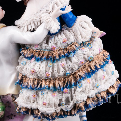 "Душевный разговор", Коломбина и Арлекин, кружевная, Volkstedt, Германия, до 1935 г