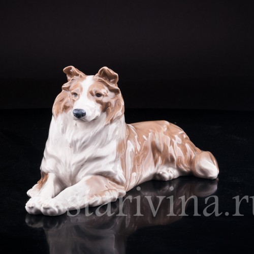 Фигурка собаки из фарфора Колли, Royal Copenhagen, Дания, вт. пол. 20 в.