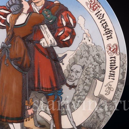 Декоративная фарфоровая тарелка После сражения, Villeroy & Boch, Германия, 1898 г.