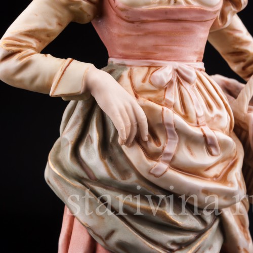 Старинная статуэтка из фарфора С рынка, пара, Royal Dux, Чехия, нач. 20 в.