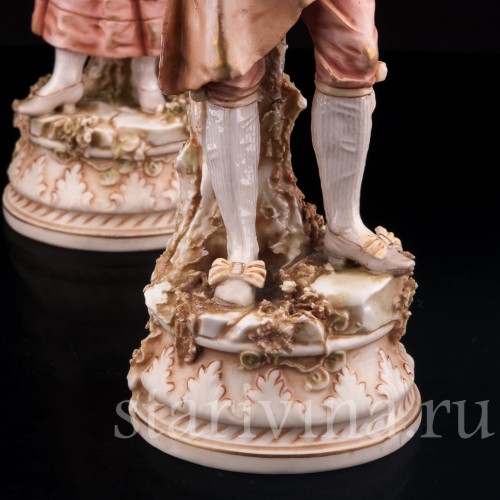 Старинная статуэтка из фарфора С рынка, пара, Royal Dux, Чехия, нач. 20 в.