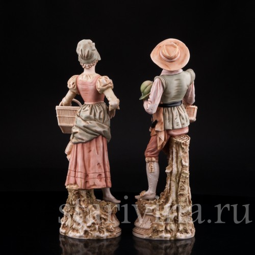 Старинная статуэтка из фарфора С рынка, пара, Royal Dux, Чехия, нач. 20 в.