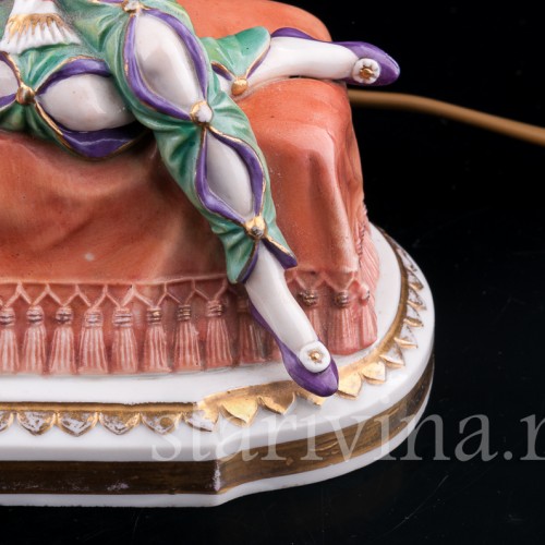 Одалиска и арапчонок с попугаем, лампа, Muller & Co, Германия, нач. 20 в