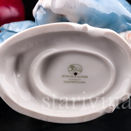 Фарфоровая статуэтка птиц Волнистые попугаи, Hutschenreuther, Германия, 1970 гг.