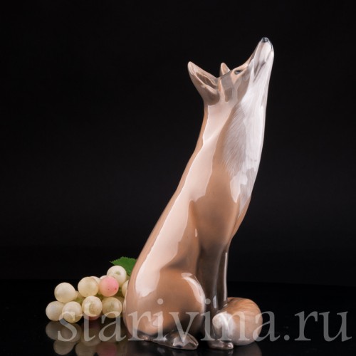 Фарфорвая статуэтка Лиса, Royal Copenhagen, Дания, 1920 гг.