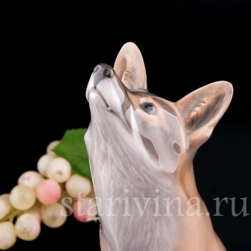 Фарфорвая статуэтка Лиса, Royal Copenhagen, Дания, 1920 гг.