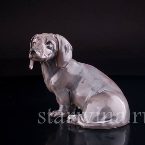 Статуэтка собаки из фарфора Такса, Rorstrand, Швеция, кон. 19 - нач. 20 вв.