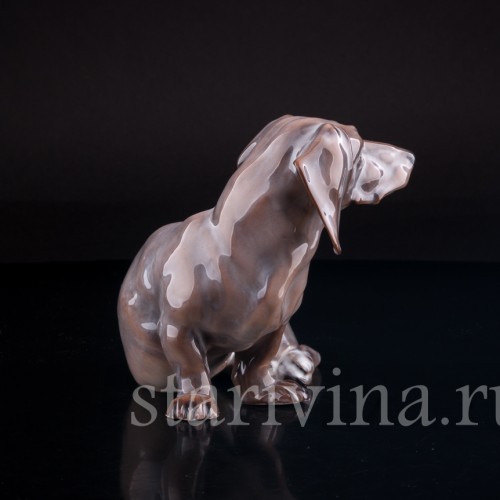 Статуэтка собаки из фарфора Такса, Rorstrand, Швеция, кон. 19 - нач. 20 вв.