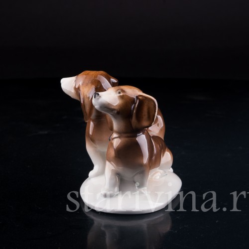 Фарфорвая статуэтка собак Две таксы, Wagner & Apel, Германия, 1951-74 гг.