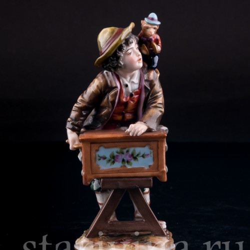Шарманщик с обезьянкой, Дрезден, Германия, кон. 19 в