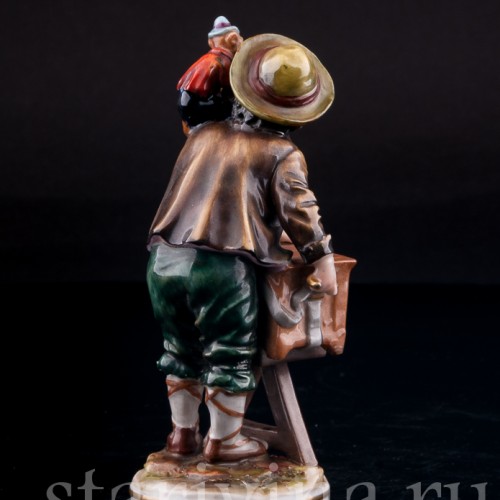 Шарманщик с обезьянкой, Дрезден, Германия, кон. 19 в