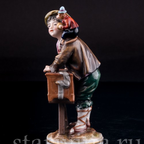 Шарманщик с обезьянкой, Дрезден, Германия, кон. 19 в