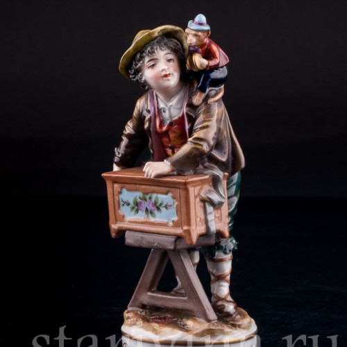 Шарманщик с обезьянкой, Дрезден, Германия, кон. 19 в