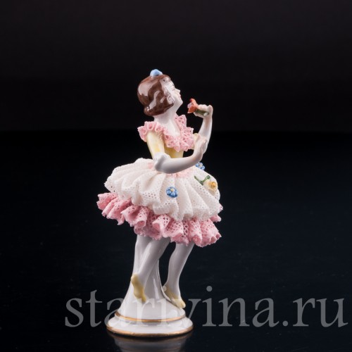 Девочка, кружевная, миниатюра, Volkstedt, Германия, вт. пол. 20 в