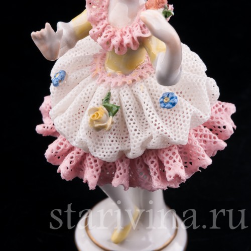 Девочка, кружевная, миниатюра, Volkstedt, Германия, вт. пол. 20 в