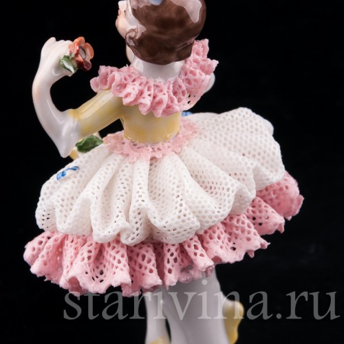 Девочка, кружевная, миниатюра, Volkstedt, Германия, вт. пол. 20 в