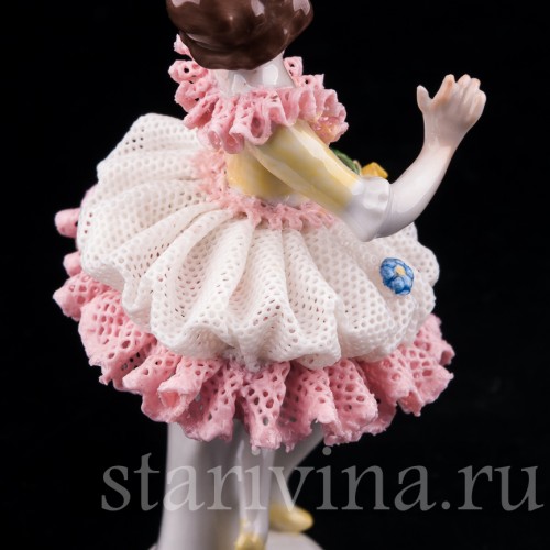 Девочка, кружевная, миниатюра, Volkstedt, Германия, вт. пол. 20 в