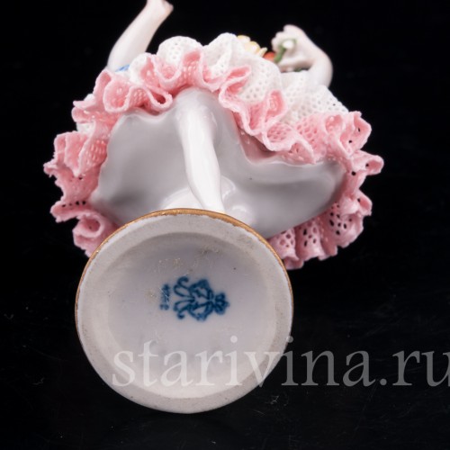 Девочка, кружевная, миниатюра, Volkstedt, Германия, вт. пол. 20 в