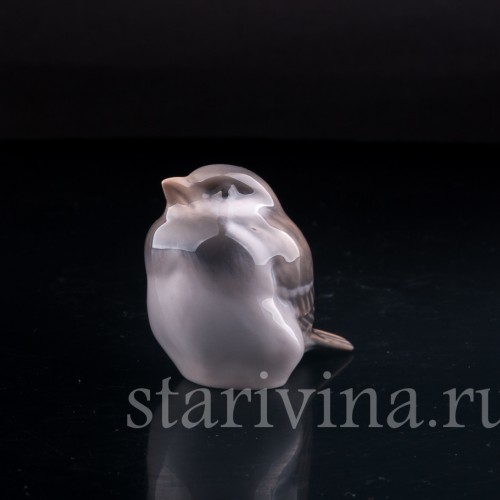 Статуэтка птицы из фарфора Воробей, миниатюра, Royal Copenhagen, Дания, 1967 г.