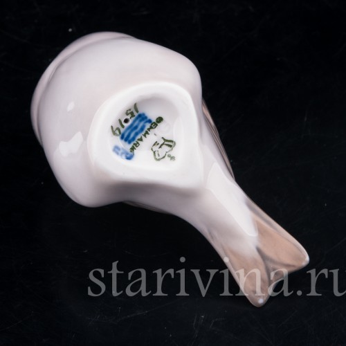 Статуэтка птицы из фарфора Воробей, миниатюра, Royal Copenhagen, Дания, 1967 г.