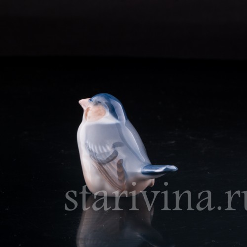 Фарфорвая статуэтка птицы Синица, миниатюра, Royal Copenhagen, Дания, 1957 г.