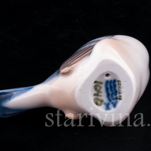 Фарфорвая статуэтка птицы Синица, миниатюра, Royal Copenhagen, Дания, 1957 г.