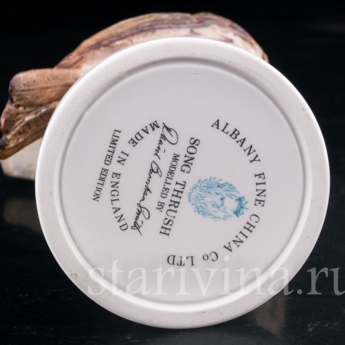 Фарфорвая статуэтка птицы Певчий дрозд, Англия, вт. пол. 20 в.