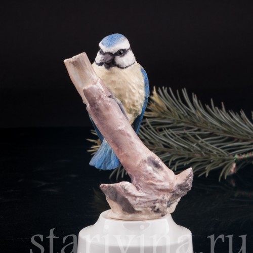 Статуэтка птицы из фарфора Лазоревка, Англия, вт. пол. 20 в.