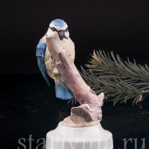 Статуэтка птицы из фарфора Лазоревка, Англия, вт. пол. 20 в.