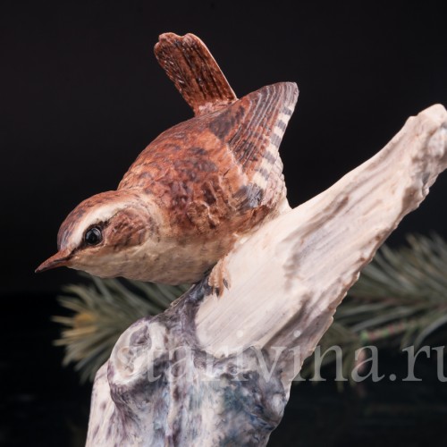 Фигурка птицы из фарфора Крапивник, Англия, вт. пол. 20 в.