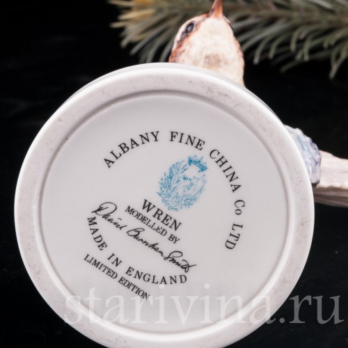 Фигурка птицы из фарфора Крапивник, Англия, вт. пол. 20 в.