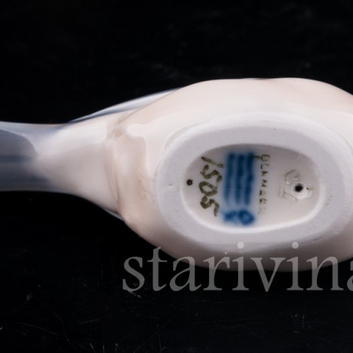 Статуэтка птицы из фарфора Лазоревка, Royal Copenhagen, Дания, 1955 г.