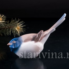 Фигурка птицы из фарфора Синица-оптимист, Bing & Grondahl, Дания, сер. 20 в.