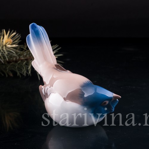 Фигурка птицы из фарфора Синица-оптимист, Bing & Grondahl, Дания, сер. 20 в.