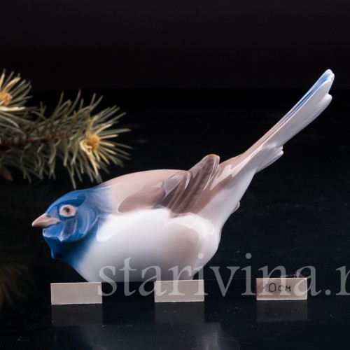 Фигурка птицы из фарфора Синица-оптимист, Bing & Grondahl, Дания, сер. 20 в.