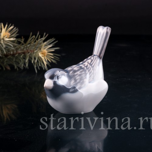 Статуэтка птицы из фарфора Воробей, Royal Copenhagen, Дания, вт. пол. 20 в.