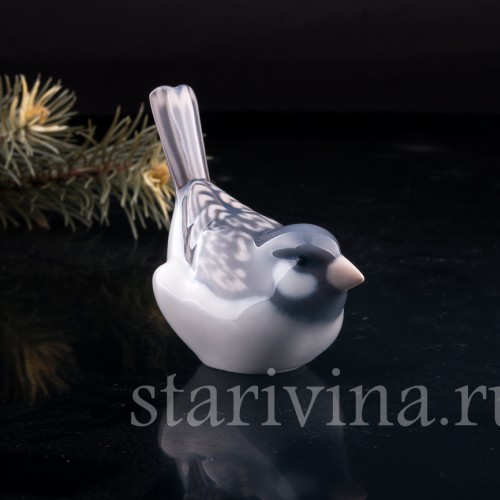 Статуэтка птицы из фарфора Воробей, Royal Copenhagen, Дания, вт. пол. 20 в.
