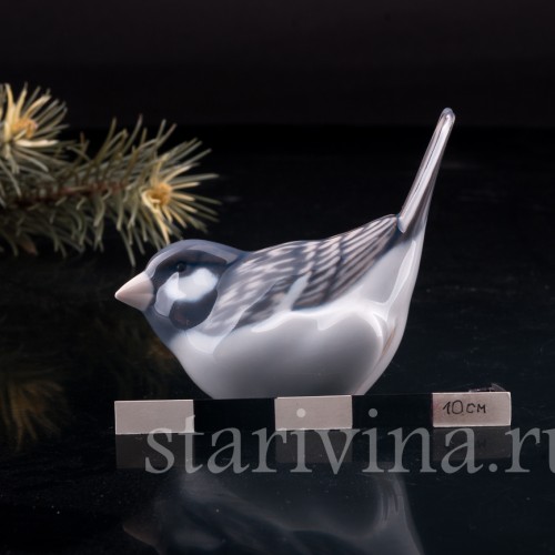 Статуэтка птицы из фарфора Воробей, Royal Copenhagen, Дания, вт. пол. 20 в.