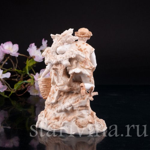 Старинная фигурка из фарфора Пара влюбленных, Volkstedt, Германия, кон. 19 в.